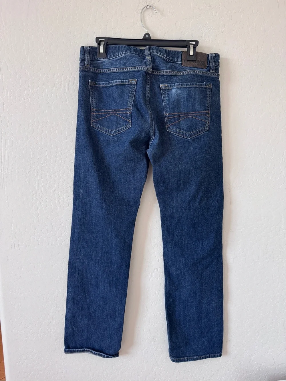 Express Men's Straight-Leg Jeans in Dark Blue